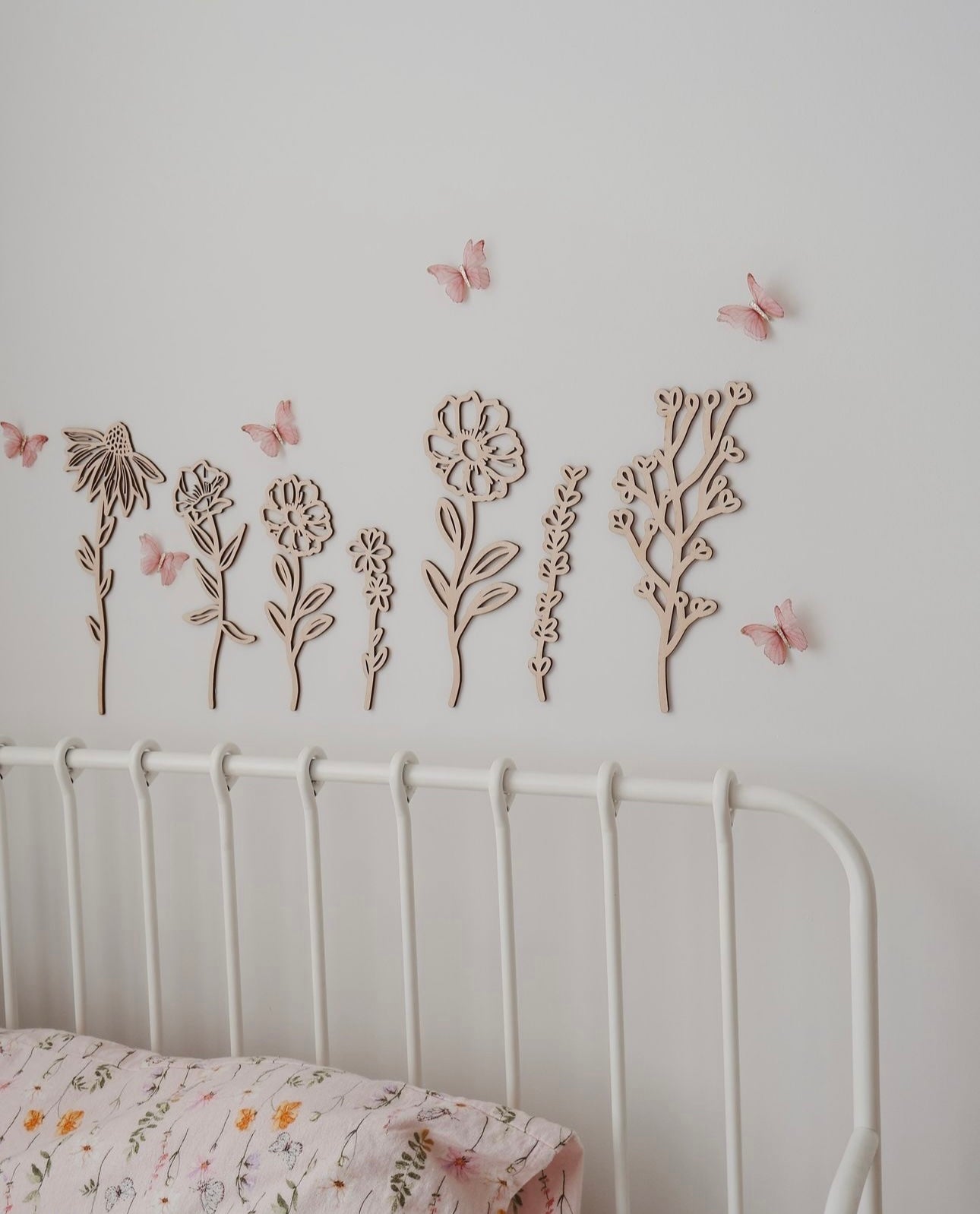Timber Flower Wall Decor | Secret Garden Nursery Wall Set | Lumi and Co